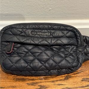 MZ Wallace Quilted Black Waist Bag